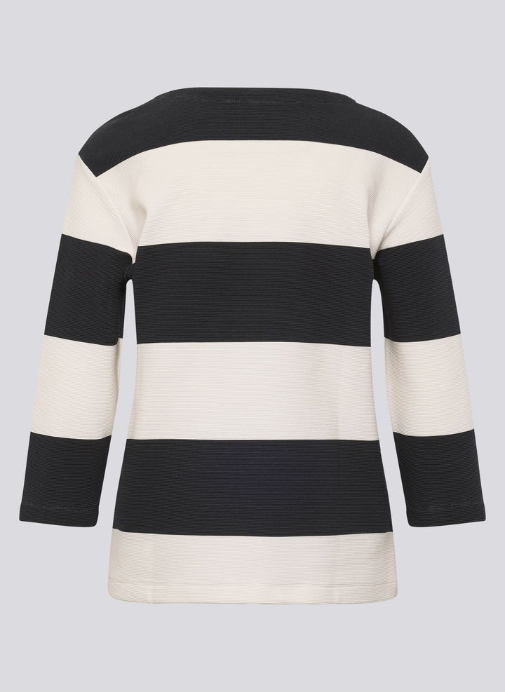 Rabe Beige Striped Round Neck Sweater