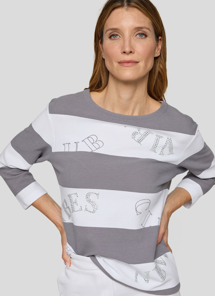 Rabe Striped Ringed 3/4 Length Sleeve Top