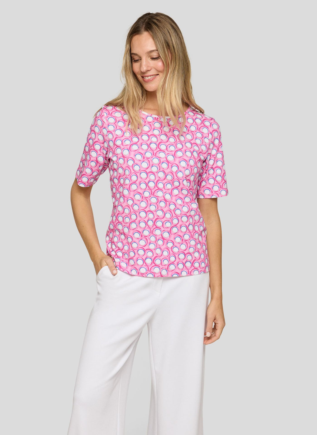 Rabe Pink Graphic Circle Pattern Shirt
