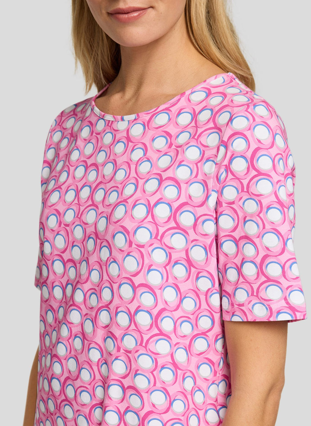 Rabe Pink Graphic Circle Pattern Shirt
