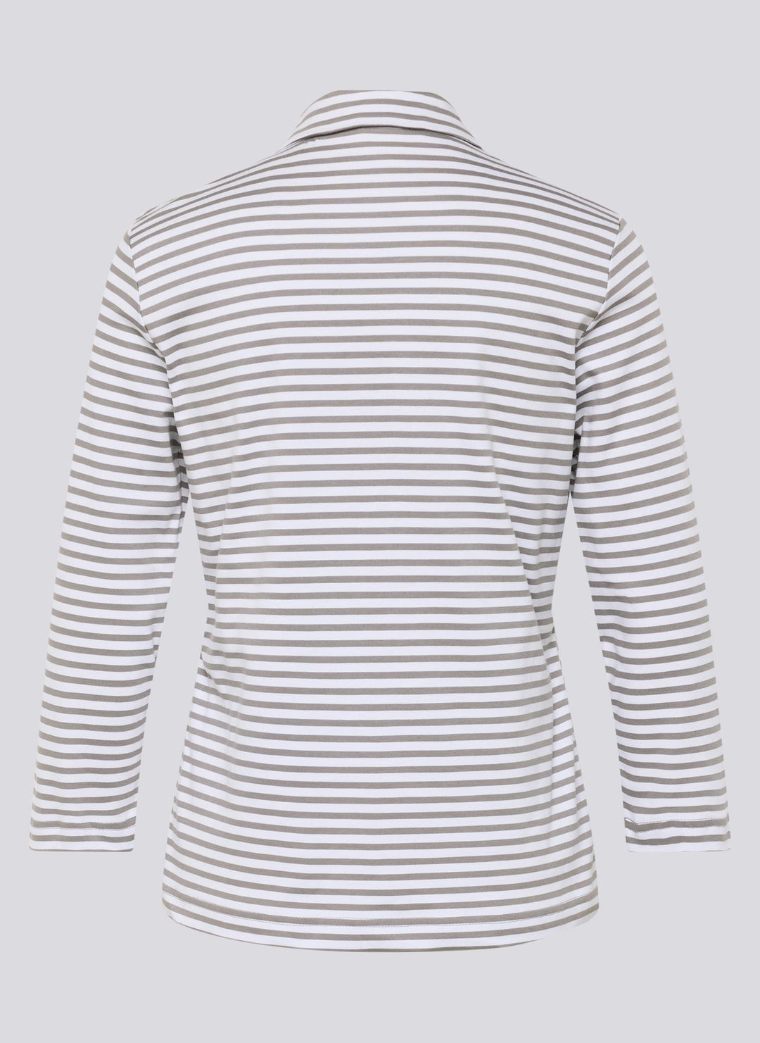 Rabe Grey Striped Polo Zipped Sweatshirt