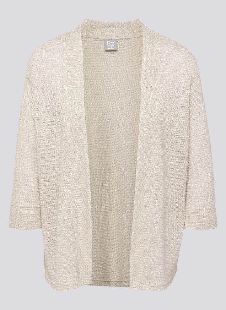 Rabe Beige Open Textured 3/4 Sleeve Jacket
