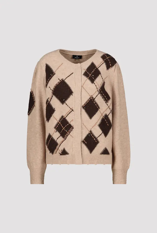 Monari Diamond Pattern Cardigan, Cappucino