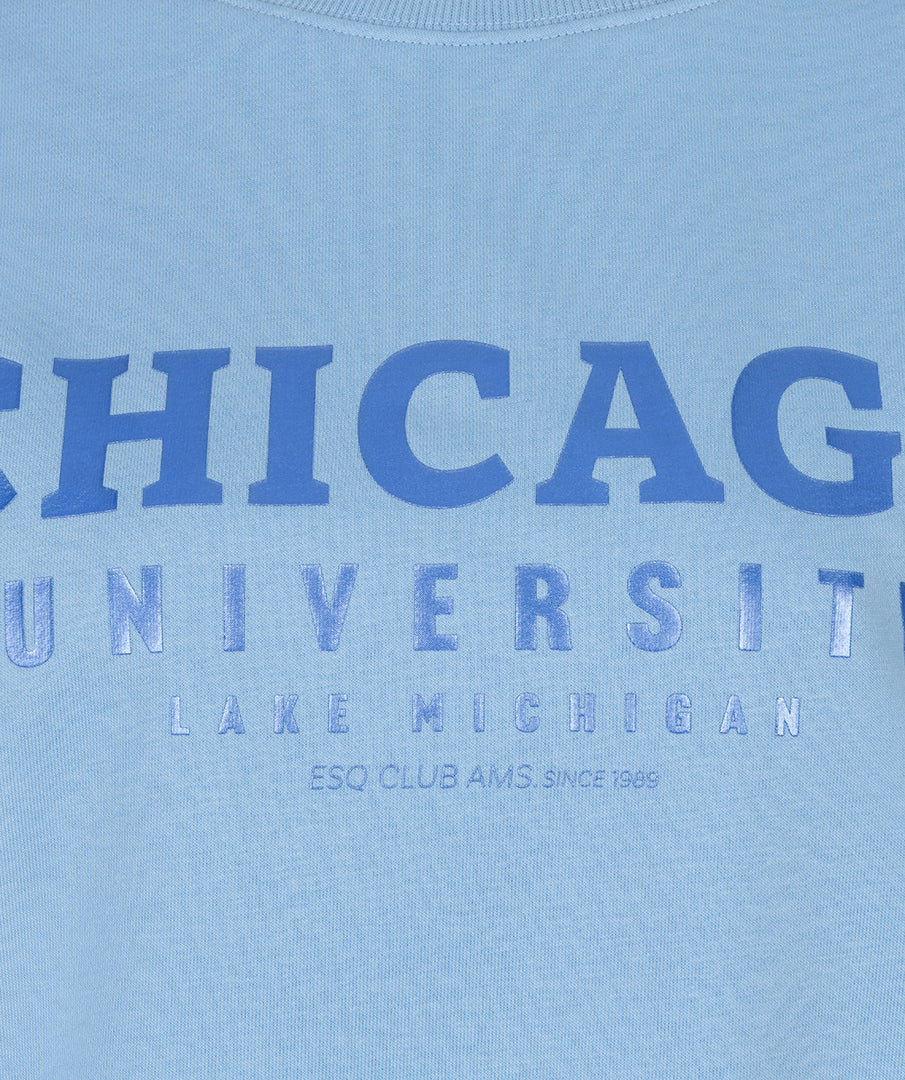 EsQualo Blue 'Chicago' Printed Sweater