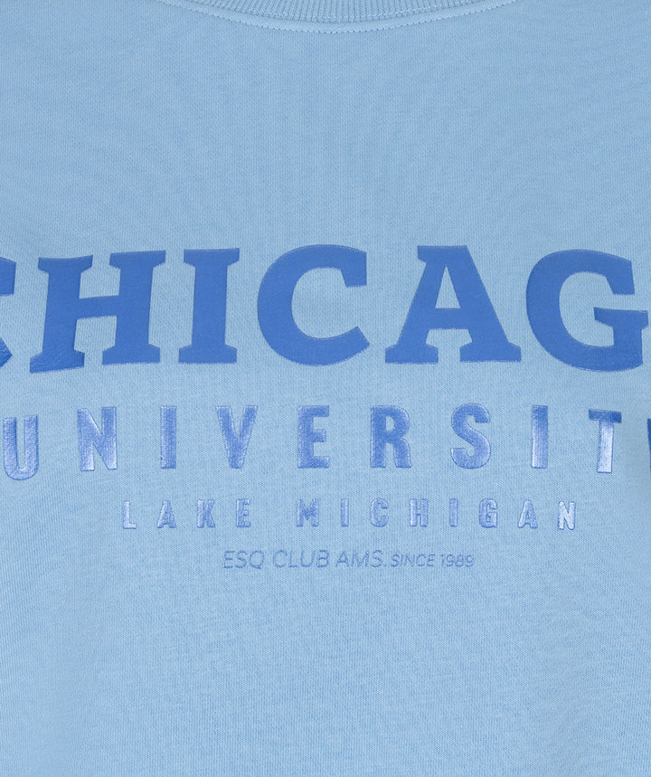 EsQualo Blue 'Chicago' Printed Sweater