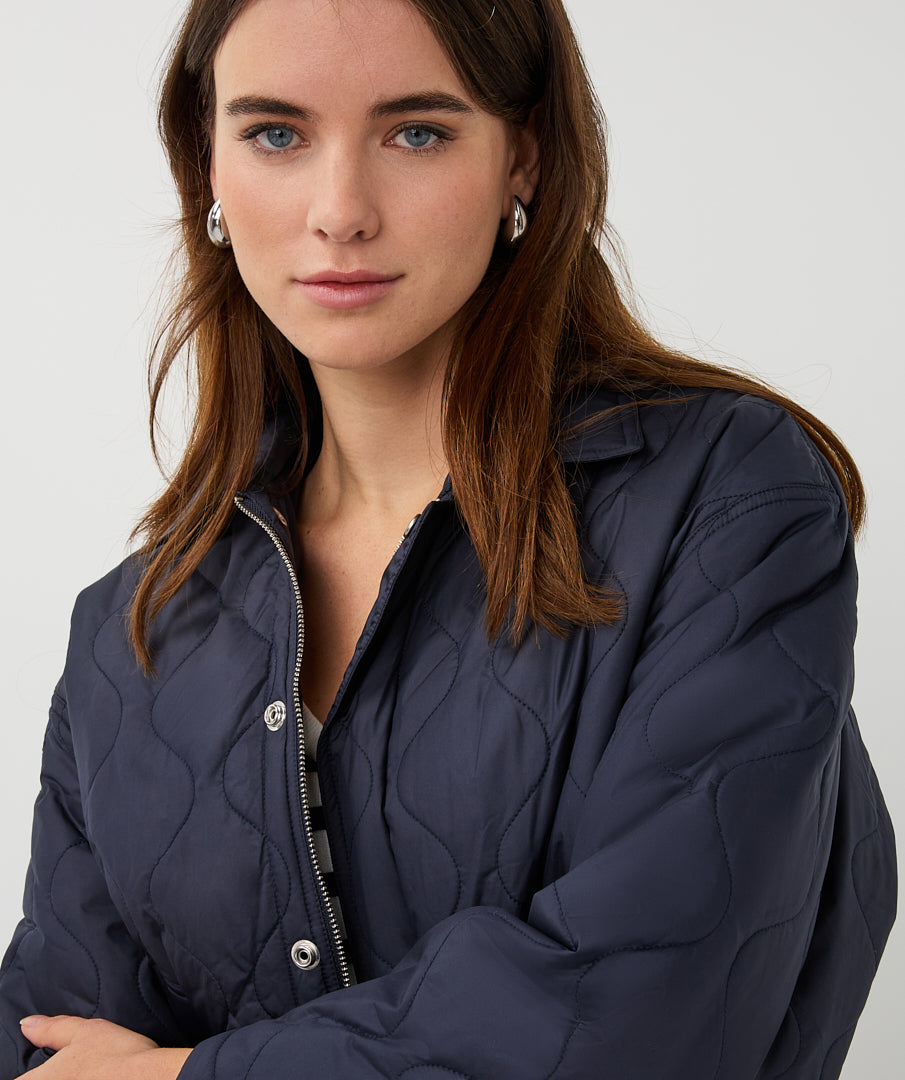 EsQualo Navy Quilted Jacket