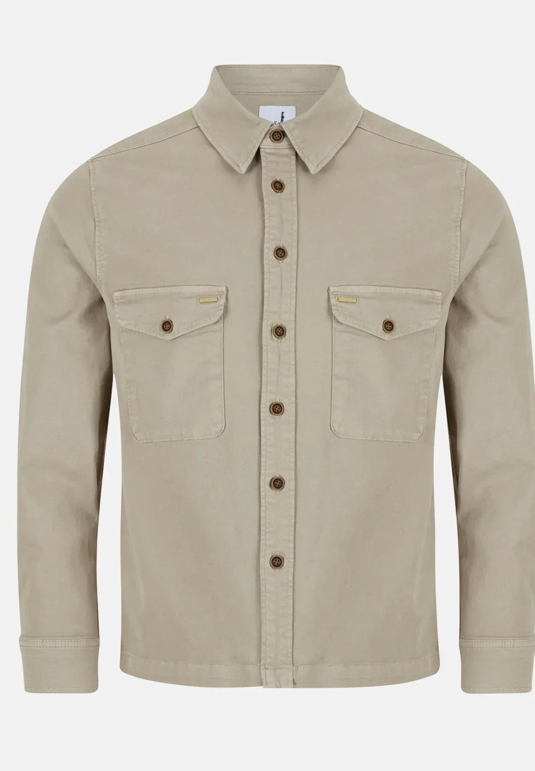 6th Sense Twill Overshirt, Dark Khaki