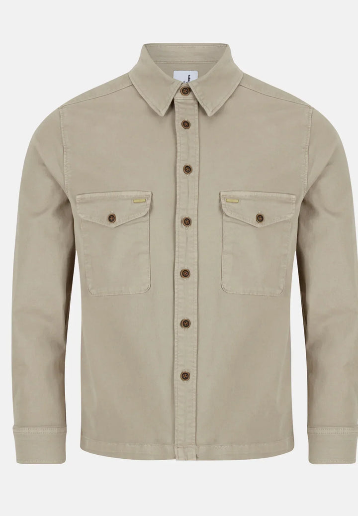 6th Sense Twill Overshirt, Dark Khaki