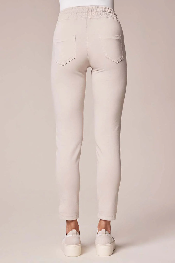 Decollage Beige Basic Zip Pocket Joggers