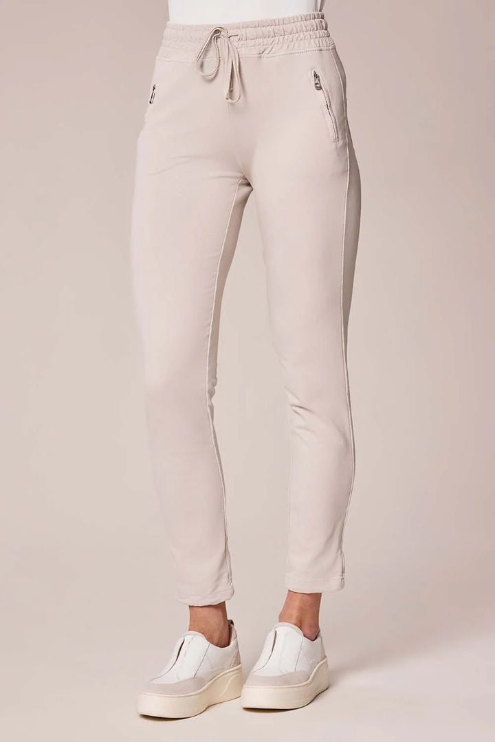 Decollage Beige Basic Zip Pocket Joggers