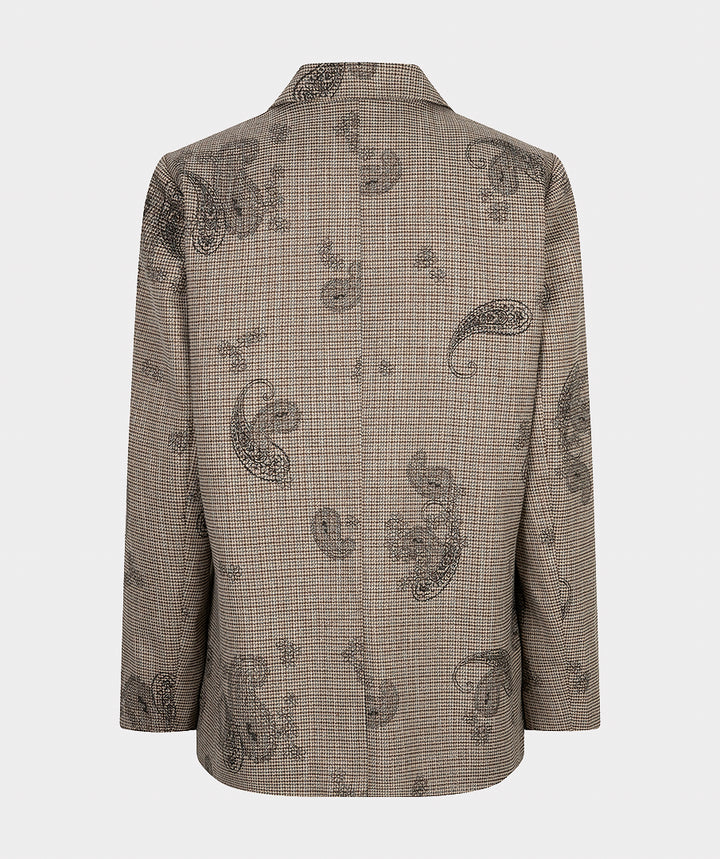 EsQualo Paisley Check Blazer