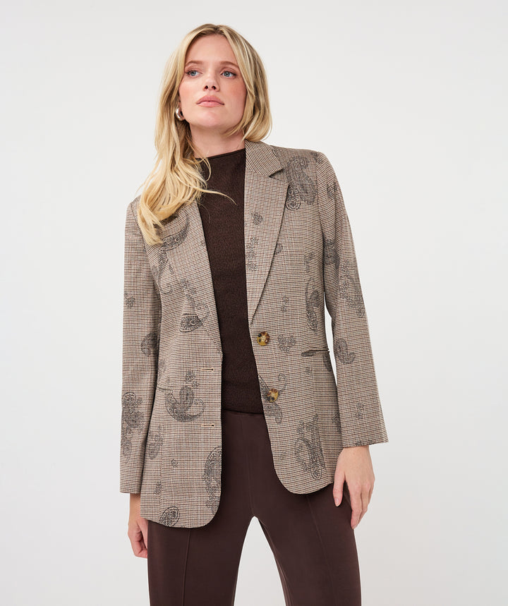 EsQualo Paisley Check Blazer