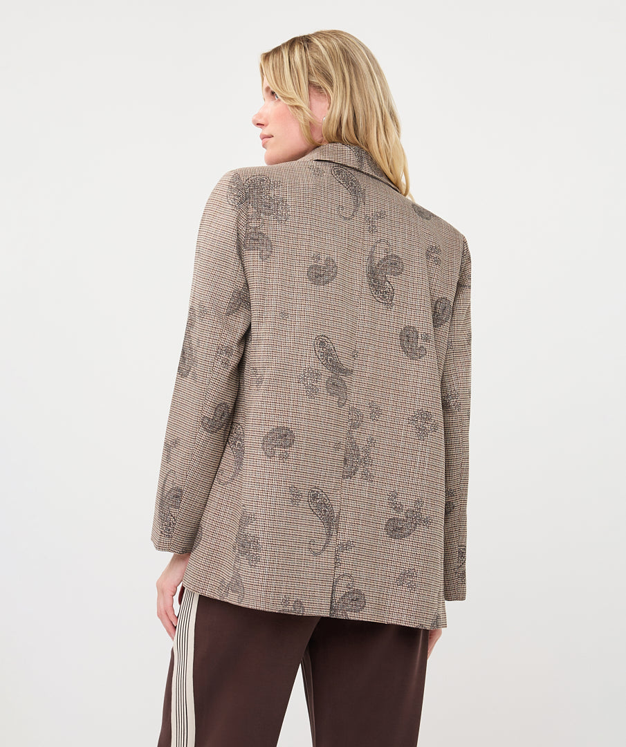 EsQualo Paisley Check Blazer