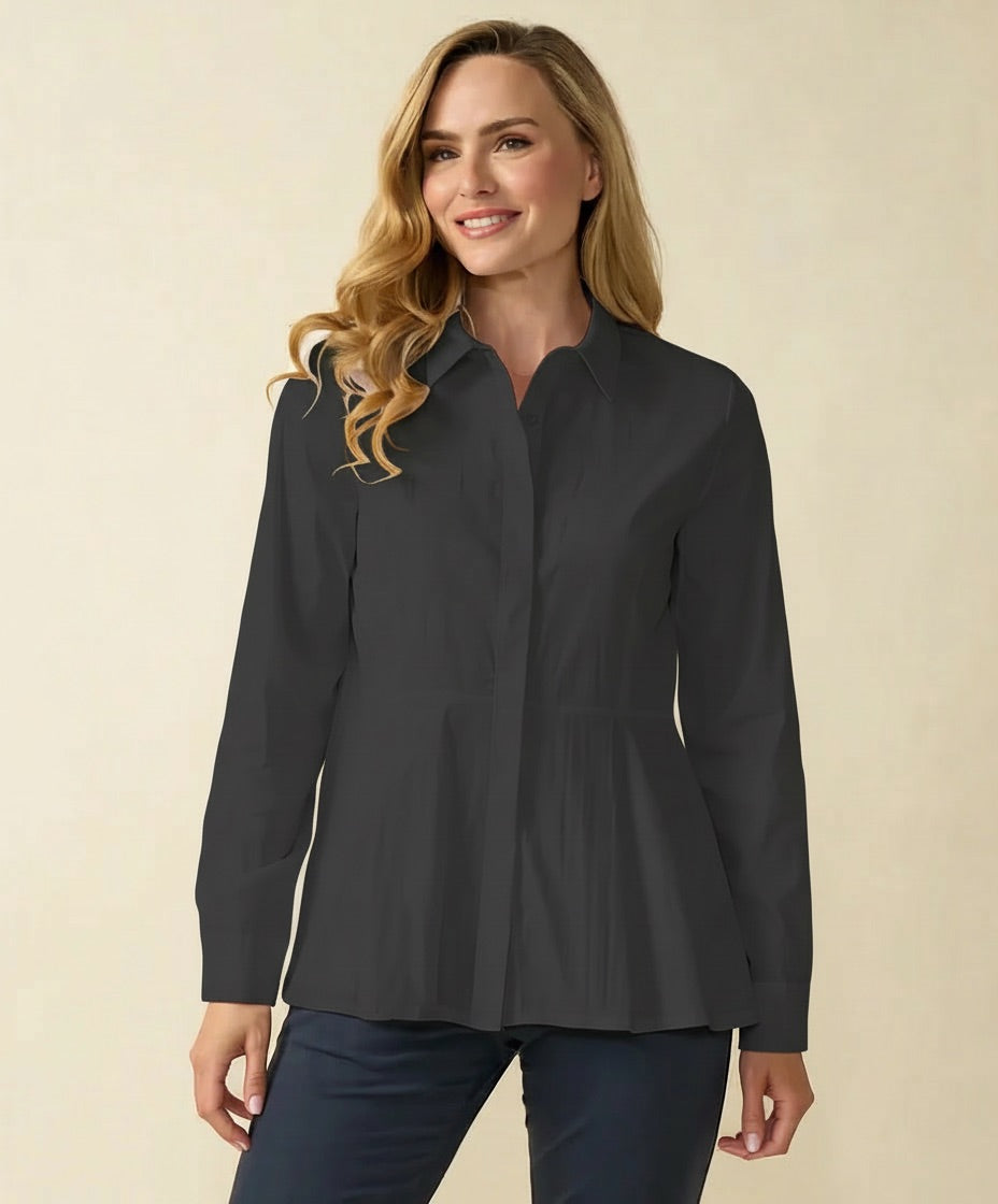 Decollage Black Classic Cotton Shirt