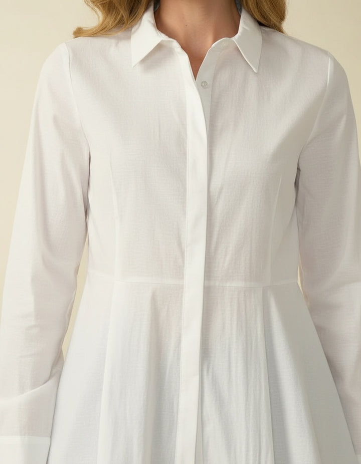 Decollage White Classic Cotton Shirt