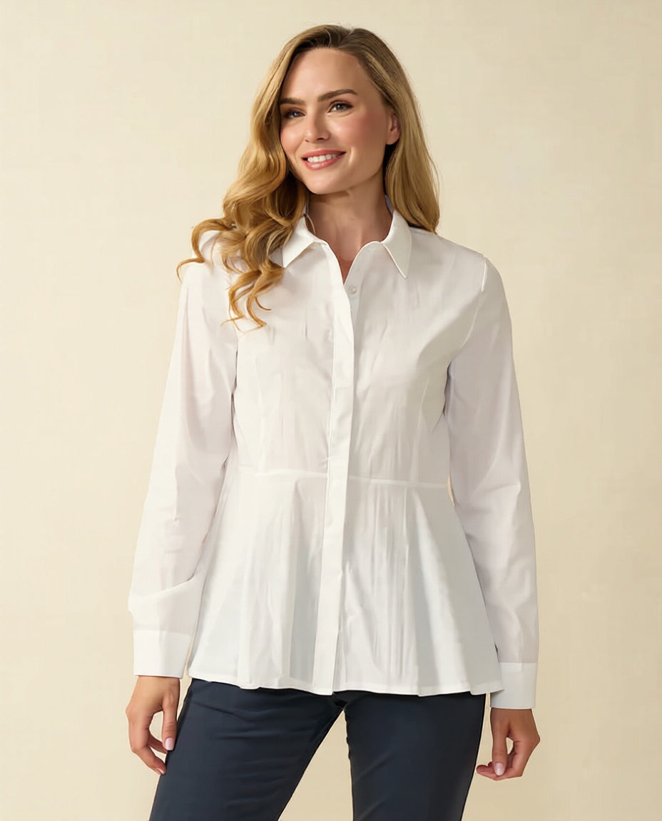 Decollage White Classic Cotton Shirt
