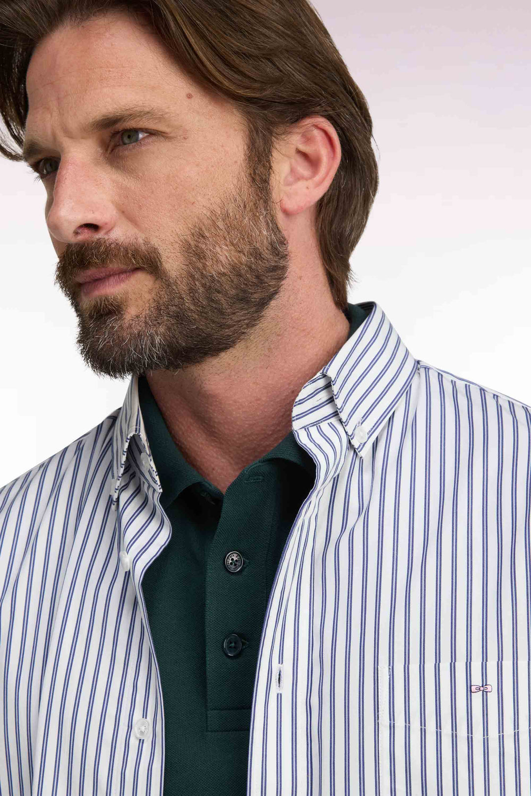 Eden Park Striped Straight Cut Shirt, Navy & White
