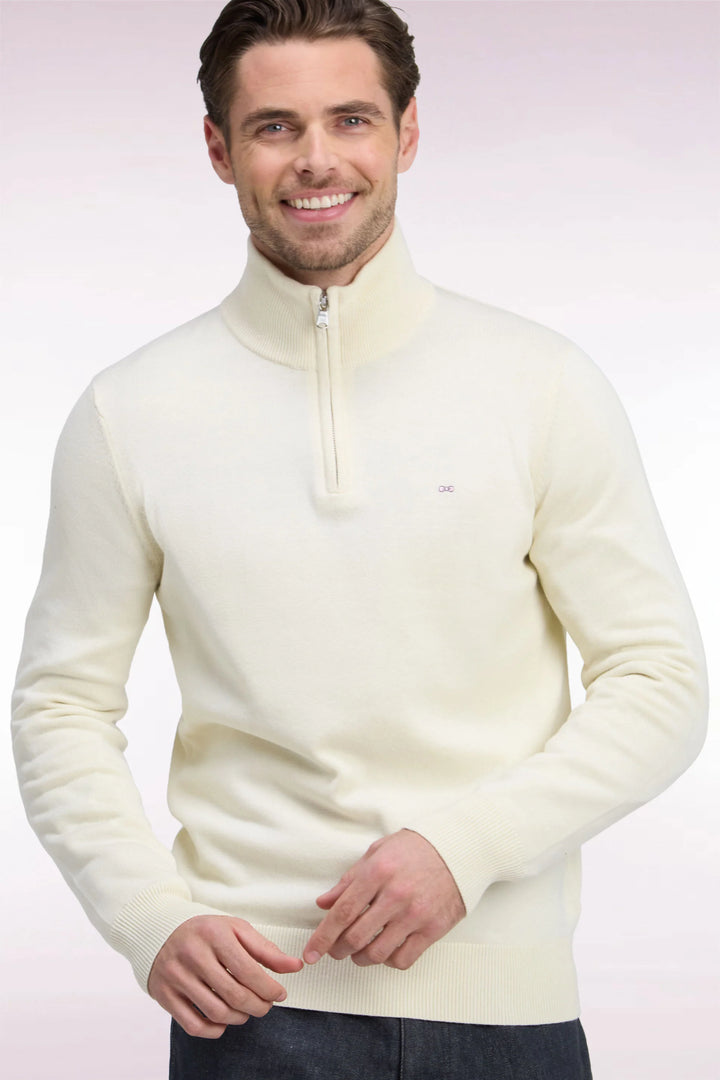 Eden Park Straight Cut Wool Trucker Neck Sweater, Cream