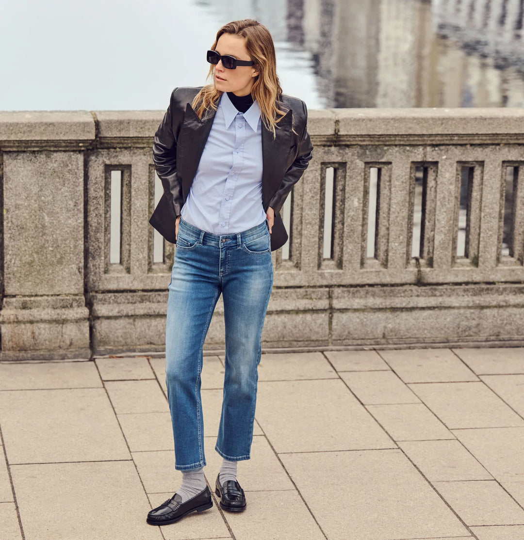 Mac Jeans Carrie Straight Slim Stormy Midblue Jeans