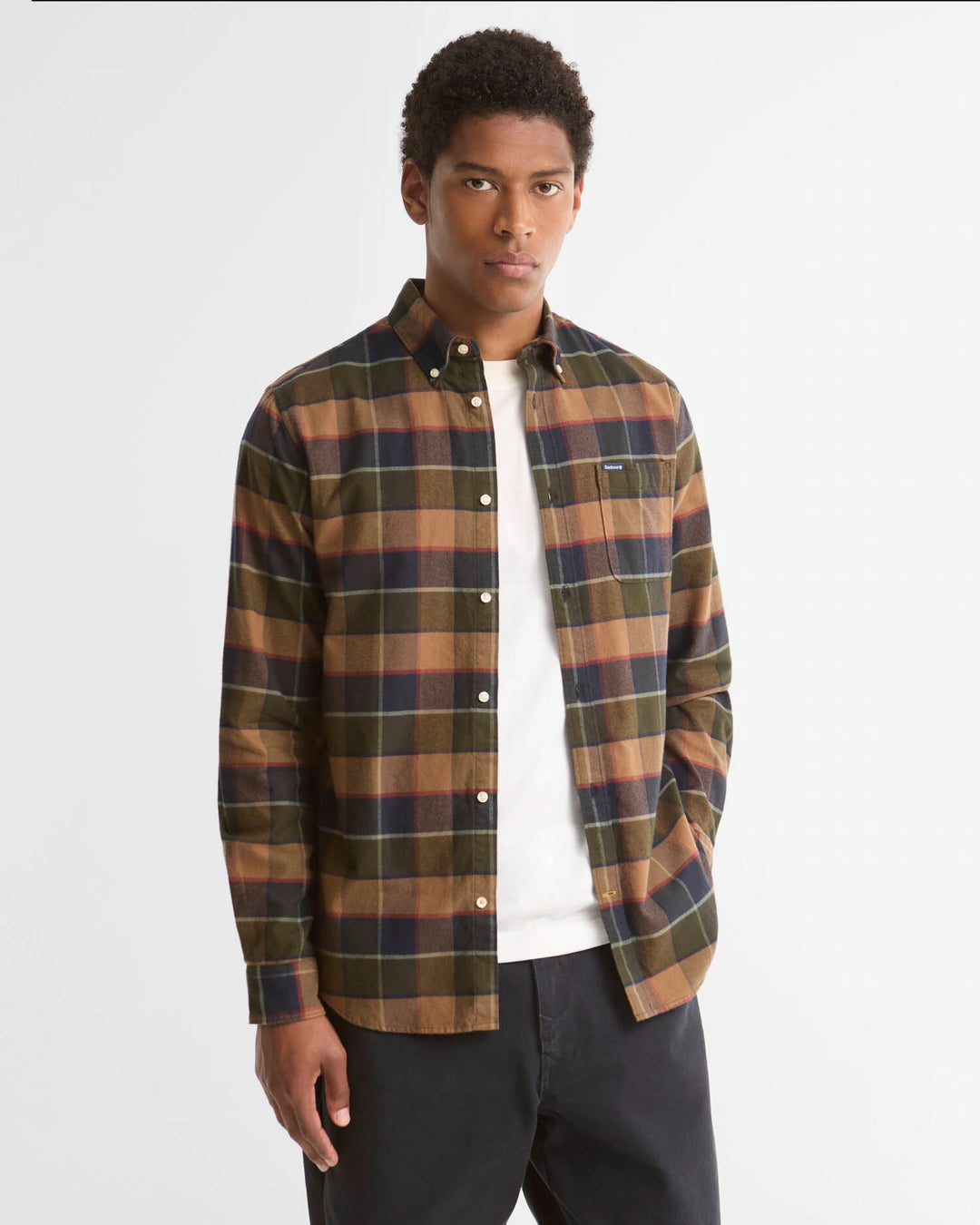 Barbour Valley Tailored Checked Shirt, Olive