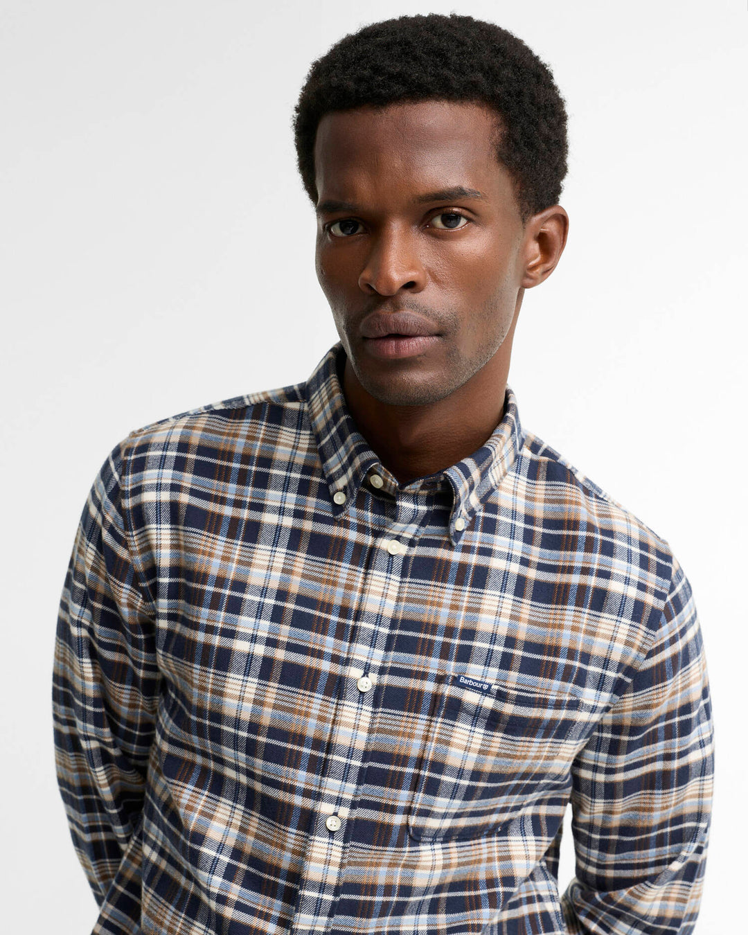 Barbour Northfell Tailored Checked Shirt, Navy