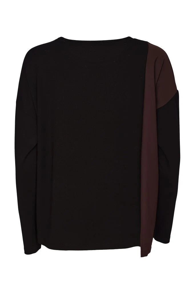 NAYA Round Neck Top with Zip Contrast Pocket