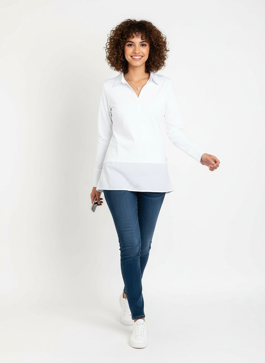 Decollage Peggy Tunic Shirt, White