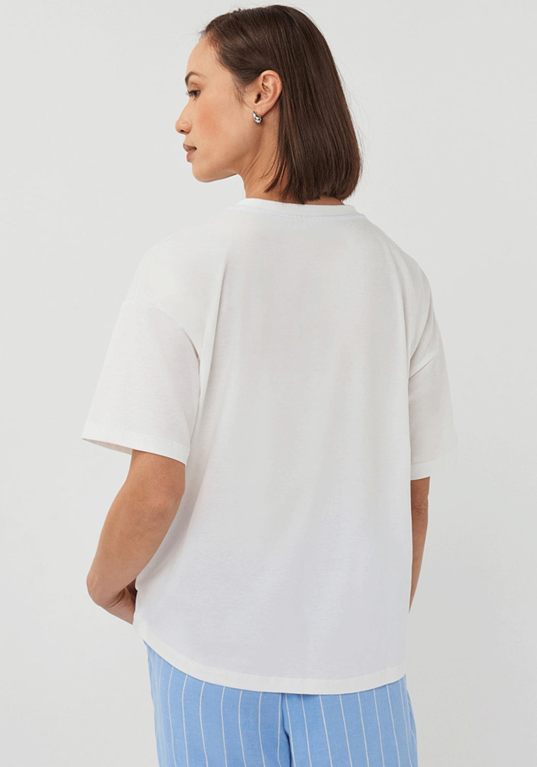 Esqualo Off White Blue 'The Wild Side' Printed Top