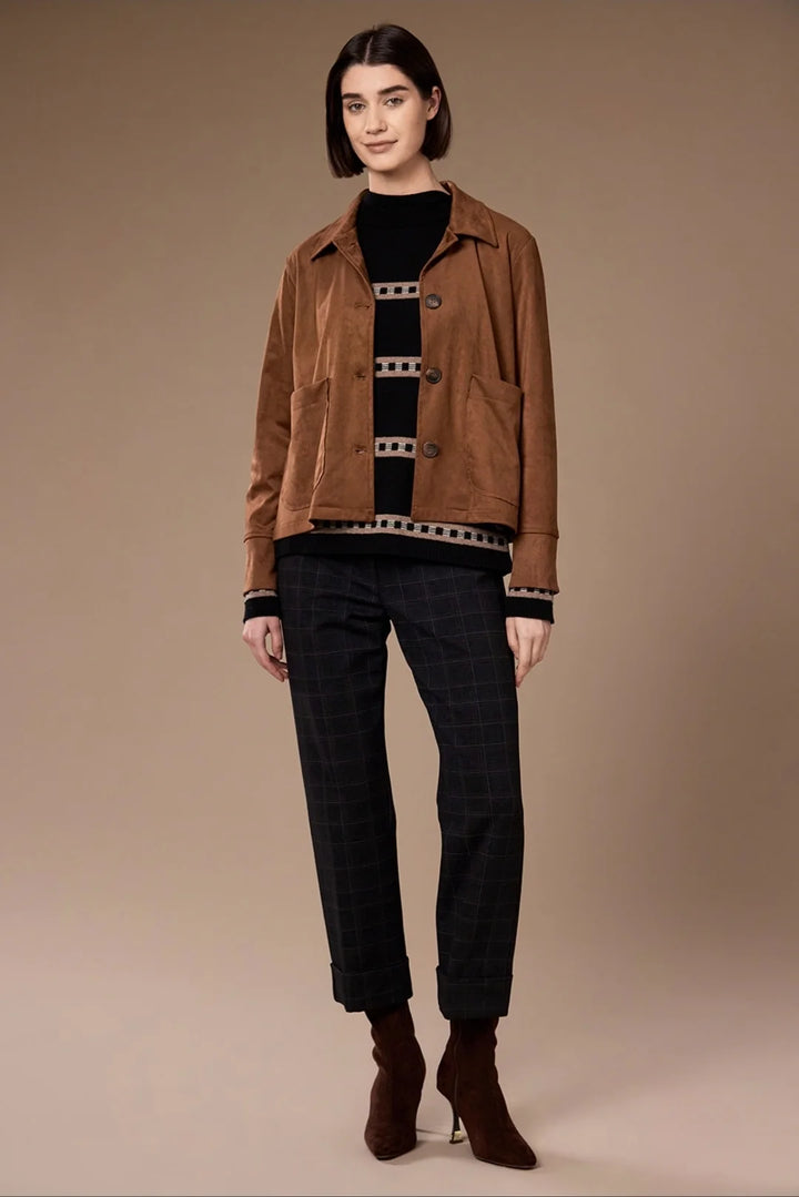 Peruzzi Mock Suede Jacket, Brown
