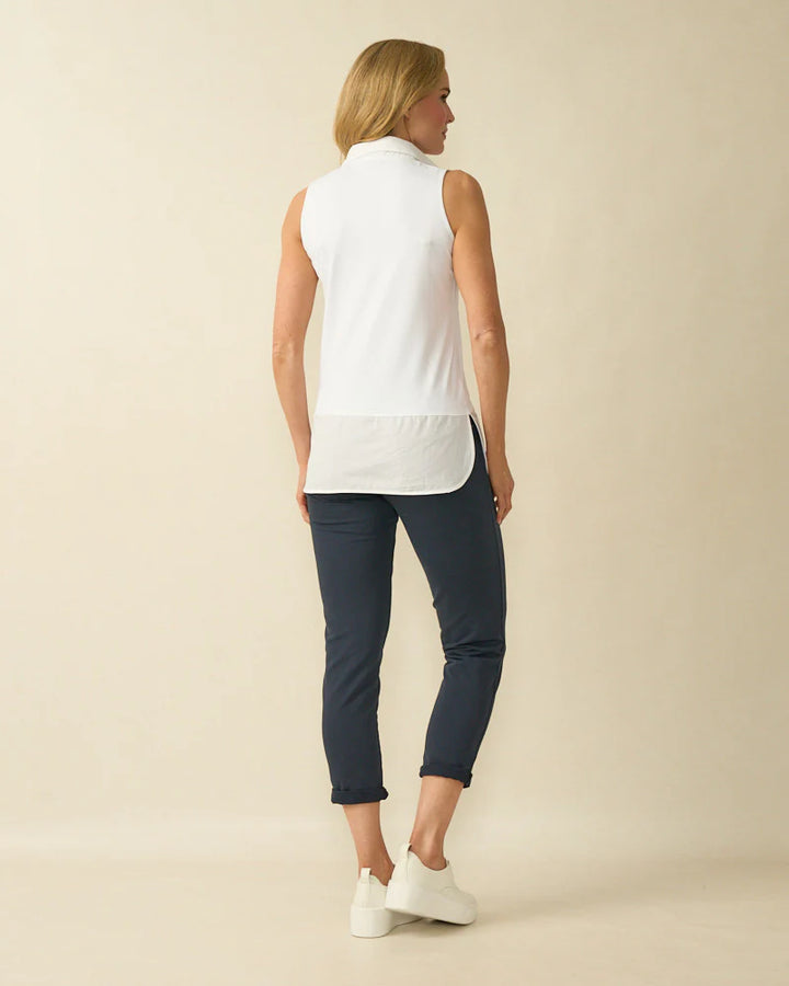 Decollage SIENNA White Sleeveless Layering Shirt