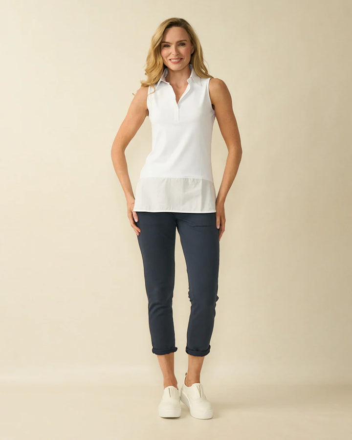 Decollage SIENNA White Sleeveless Layering Shirt