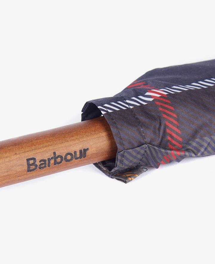 Barbour Tartan Full Length Umbrella, Navy Tartan