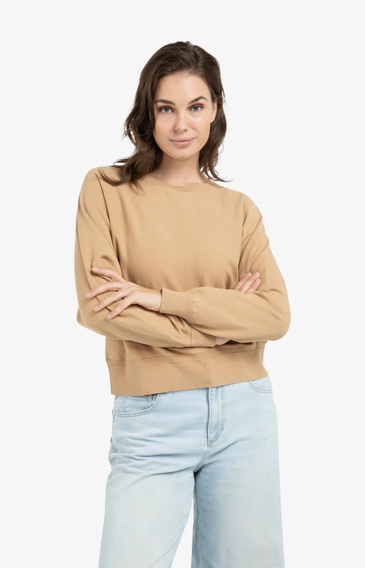 YAYA Tan Brown Batswing Sweater