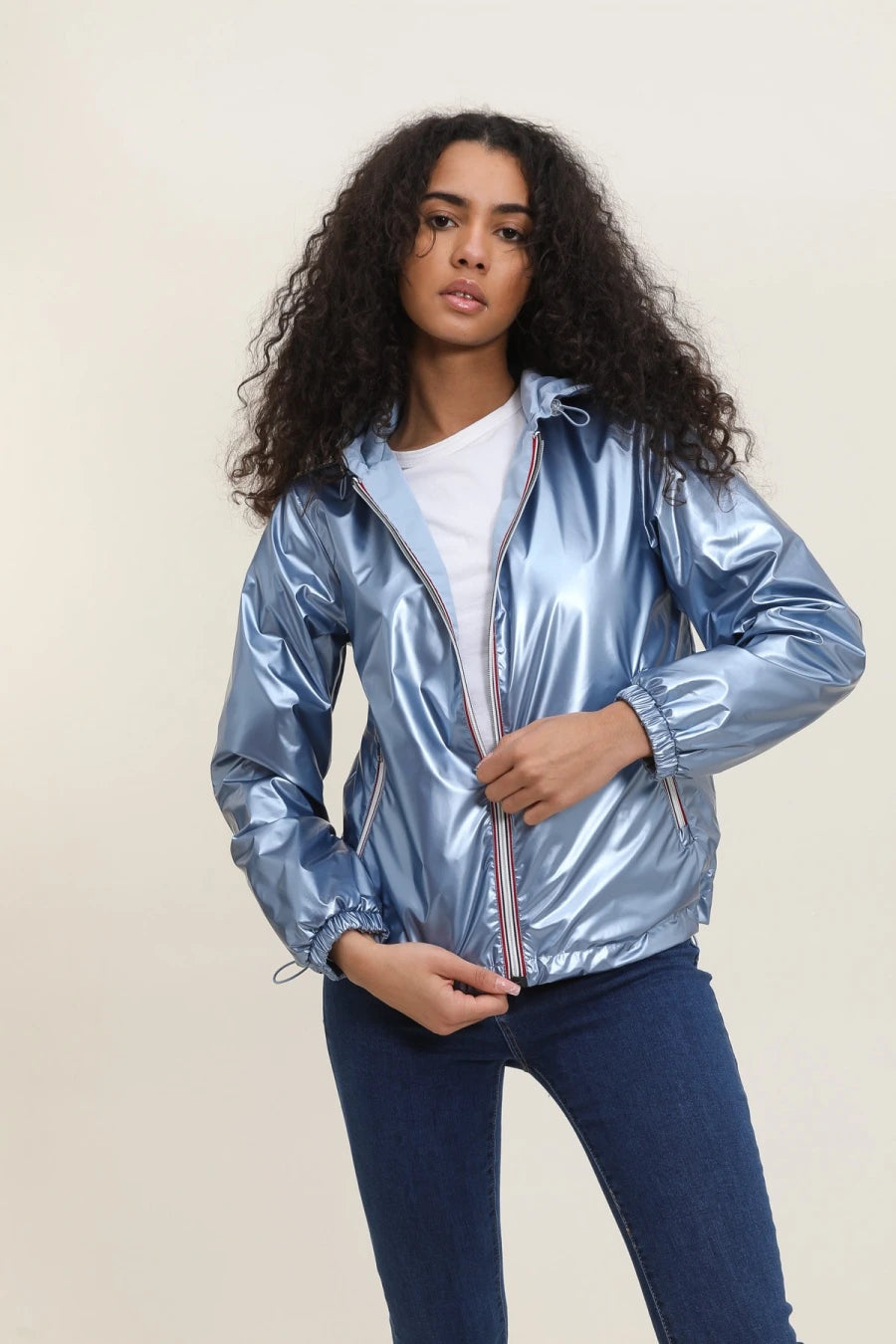 Short Waterproof Reversible Windbreaker