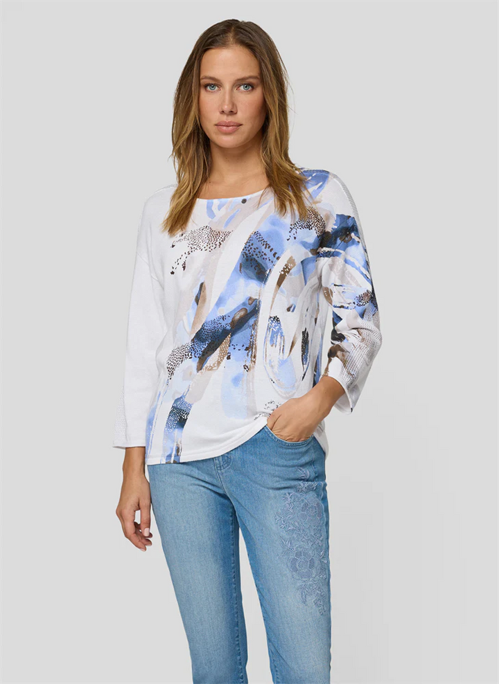 Rabe Blue Ocean Print Sweater