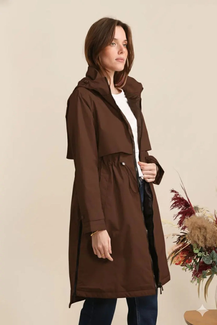 Waterproof & Windproof Parka Jacket, Brown