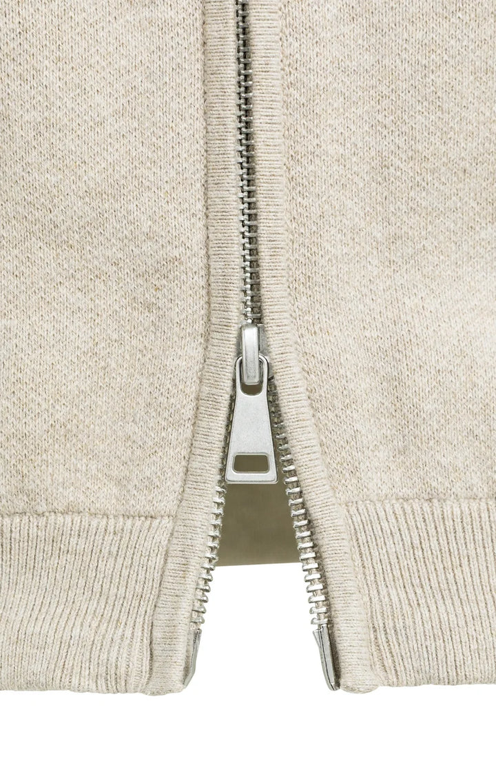 YAYA Jacquard Knitted Cardigan with Zip Closure, Grey