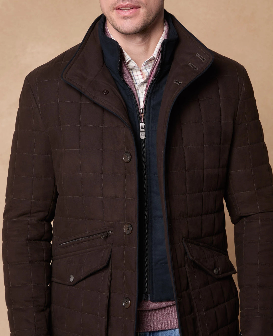 Magee Glenveigh Quilted Paddock Jacket, Chocolate Brown