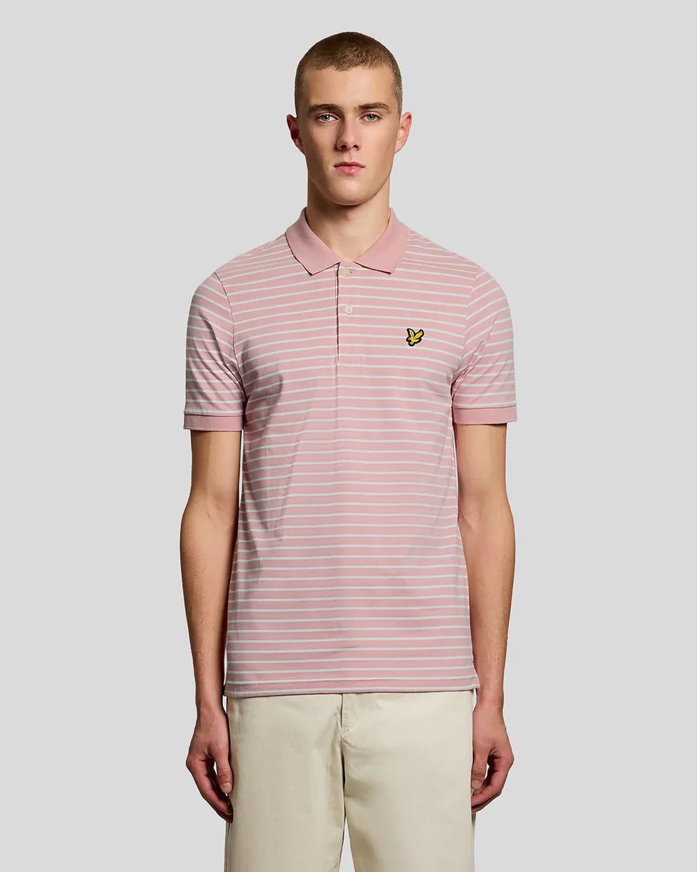 Lyle & Scott Pink Pique Breton Polo Shirt