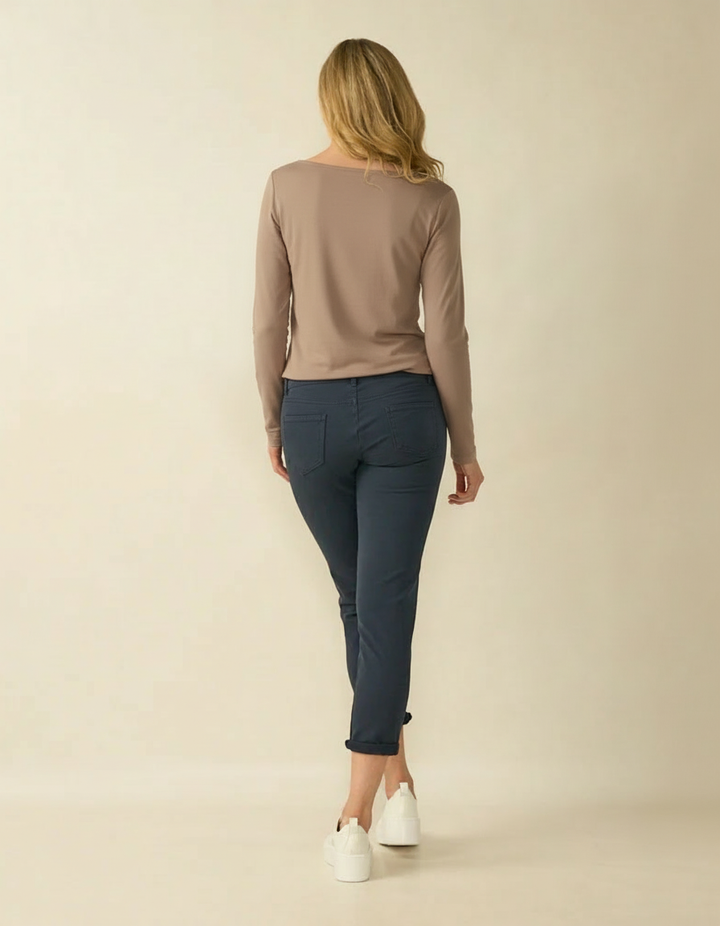 Decollage PAULA Taupe Long Sleeve Top