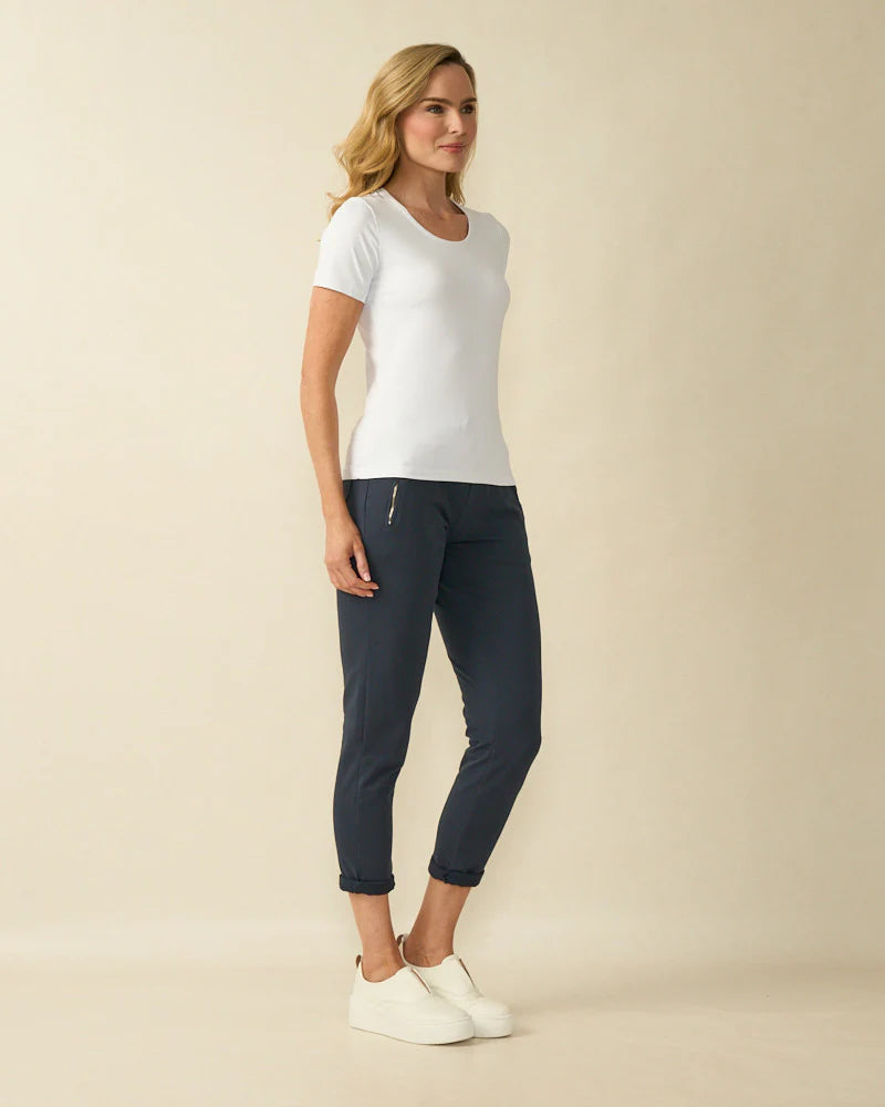 Decollage Petra White Short Sleeve Top