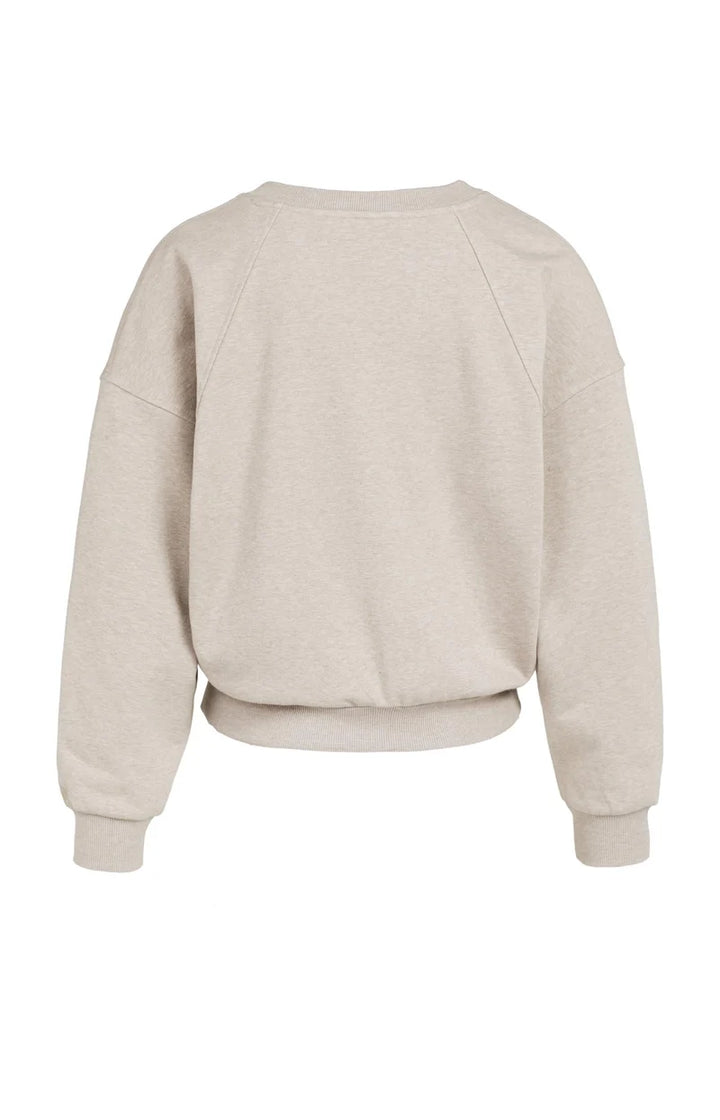 YAYA V-Neck Sweatshirt & Woven Collar, Grey