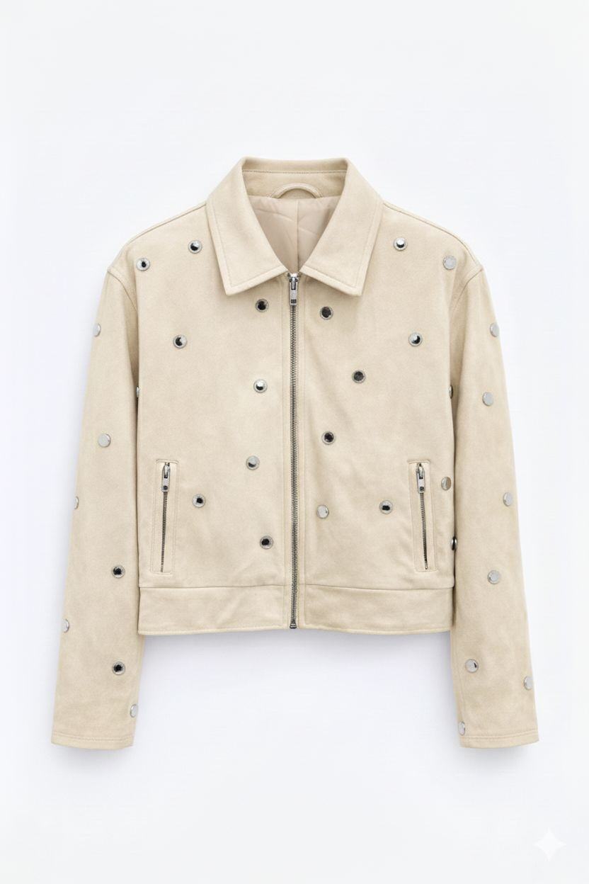 Straight-cut faux suede jacket - image 6
